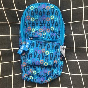 Mini backpack-style zipper pencil case